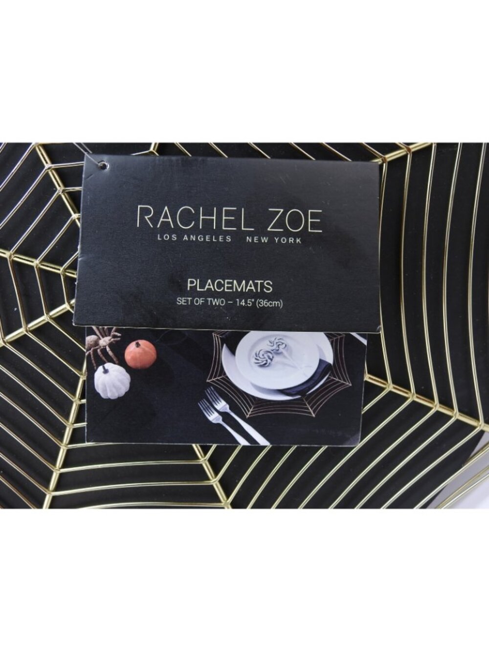 Rachel Zoe SET OF 2 Halloween Haunted House Beaded Placemat Charger 15” New! - Picture 4 of 4